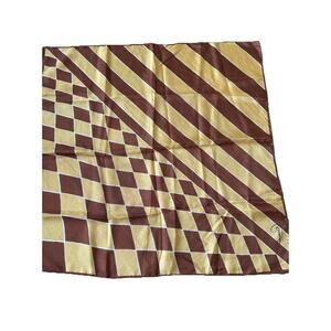 Vintage Scarf Silk Blend Geometric Print 1960s Stewardess Secretary Retro Boho